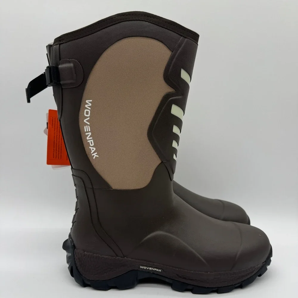 WOVENPAK Men's US 11 Waterproof Rubber Neoprene Hunting Boots Brown New Tags